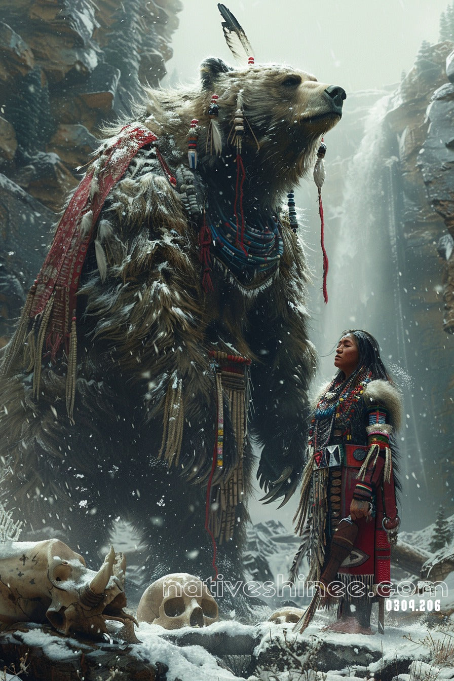 Bear Spirit Warrior Canvas