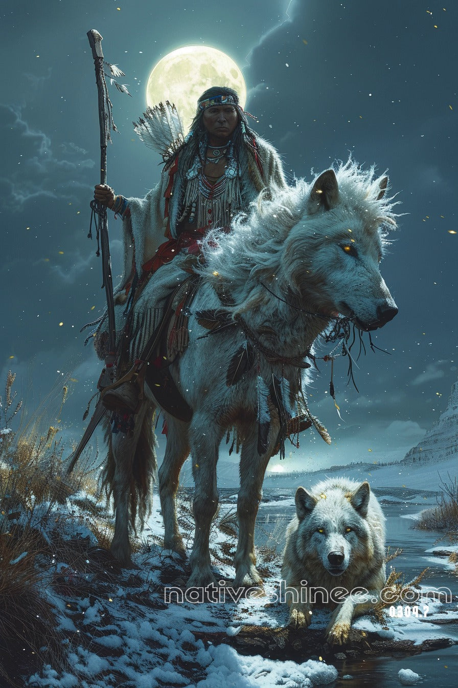 Spirit Rider of the Frozen Night Canvas