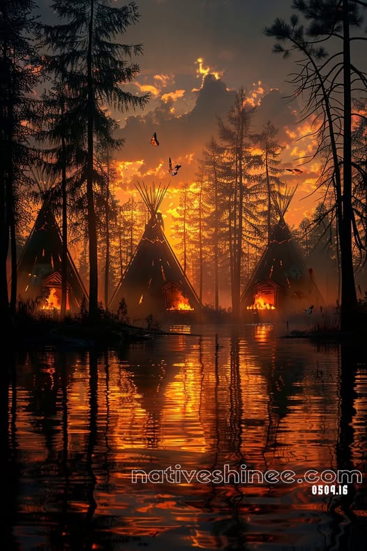 Fires of the Forest Dawn Canvas