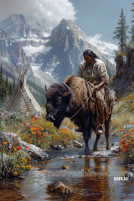 Buffalo Mountain Rider Canvas