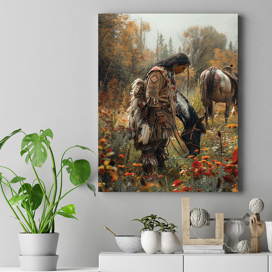 Harmony with Nature's Blessings Native American Canvas