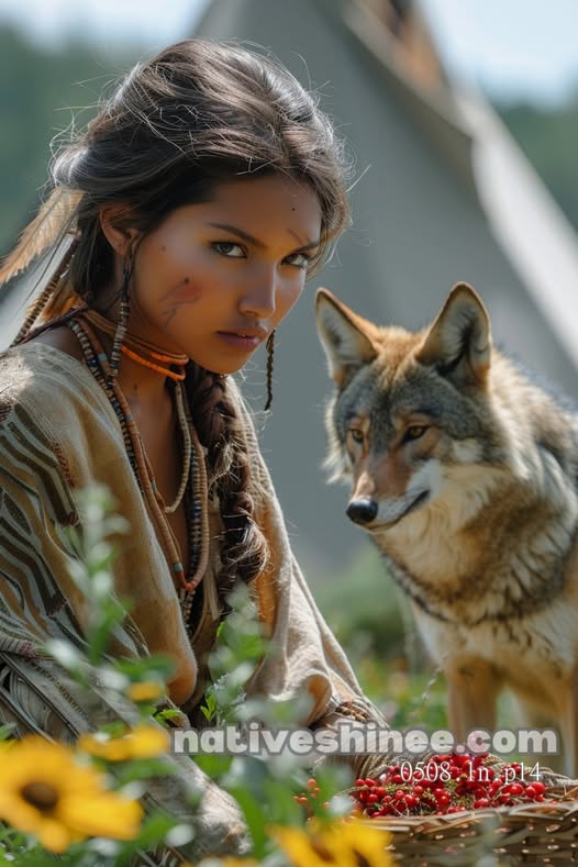 Daughter of the Earth and Wolf Canvas