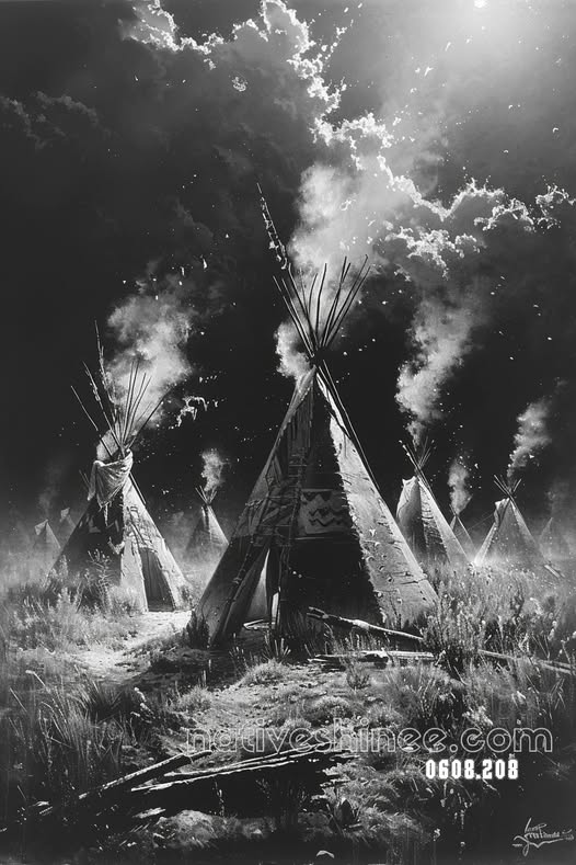 Moonlit Camp of the Plains Canvas