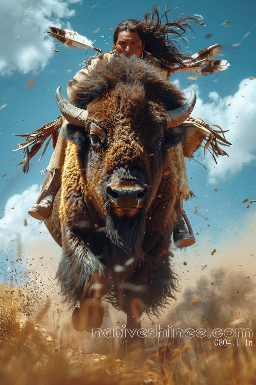 Buffalo Charge Canvas