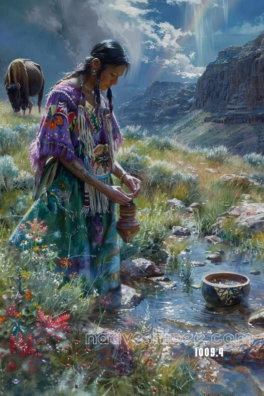 Veil of the Bison Oracle Canvas