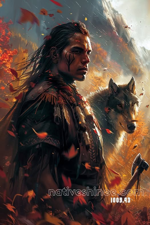 Warrior of the Autumn Wolf Canvas