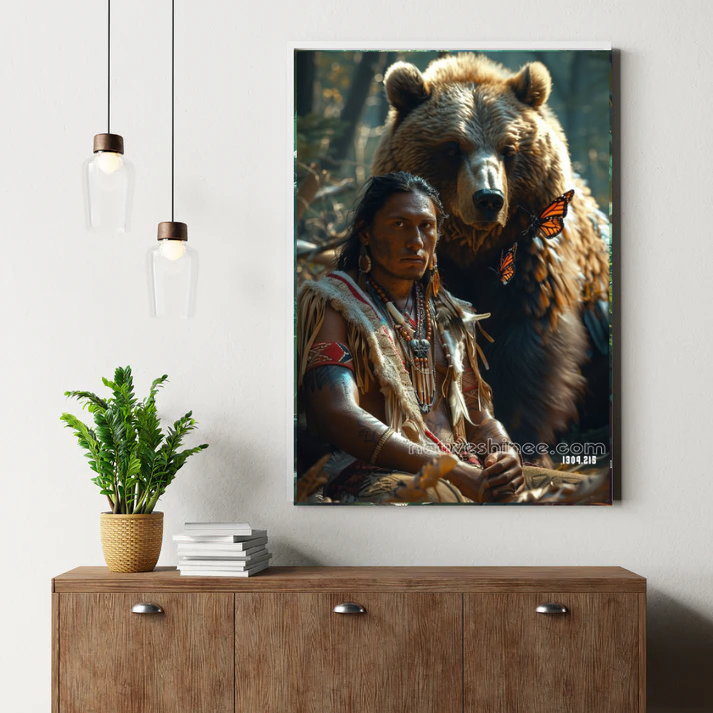 Spirit of the Bear Guardian Canvas – NativeShinee