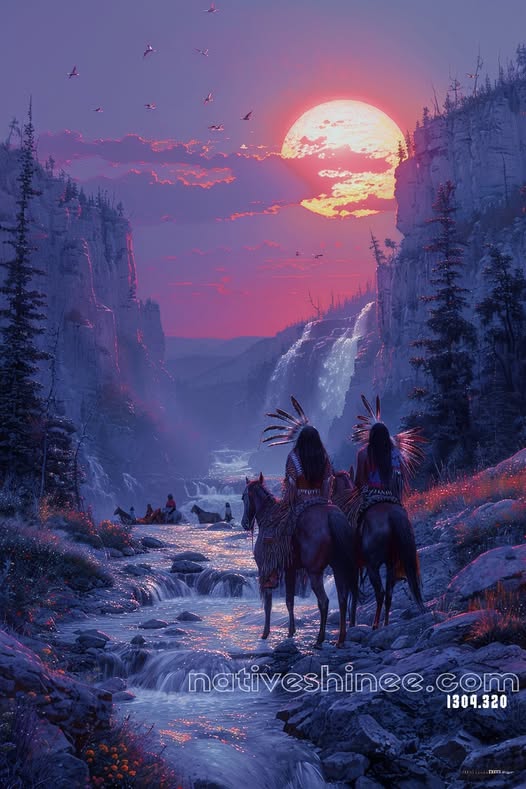 Riders of the Crimson Sunset Canvas