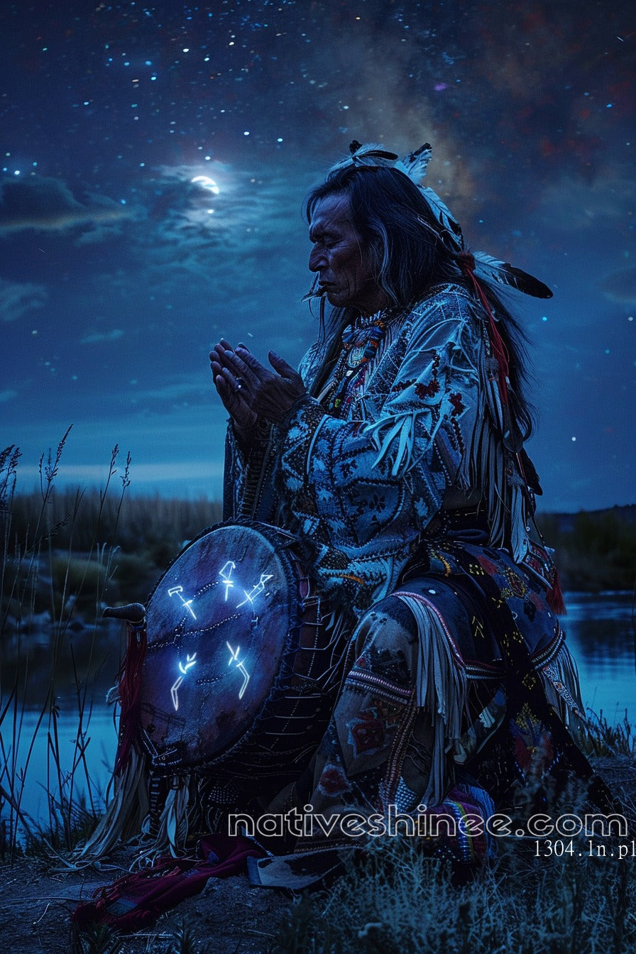 Moonlit Drummer Canvas