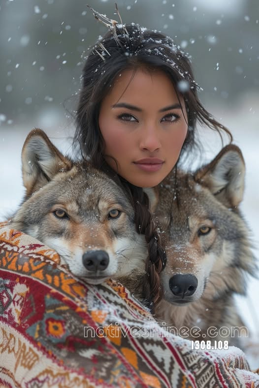 Winter Wolf Embrace Canvas