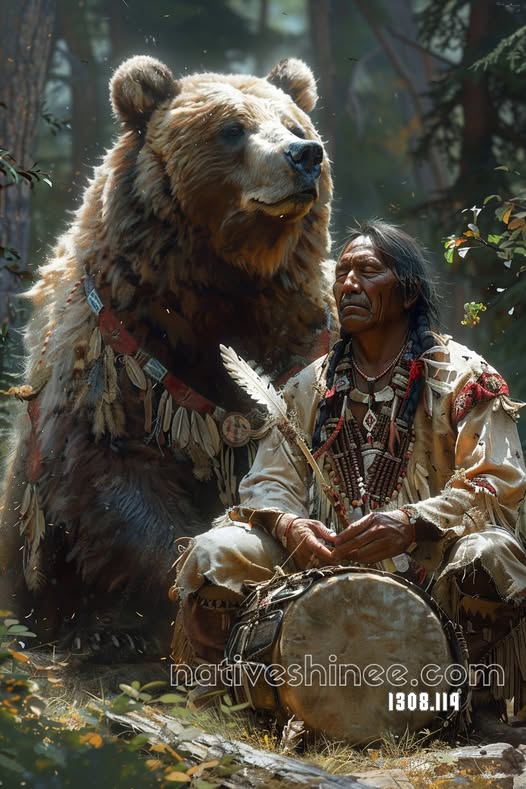 Bear Spirit Drummer Canvas