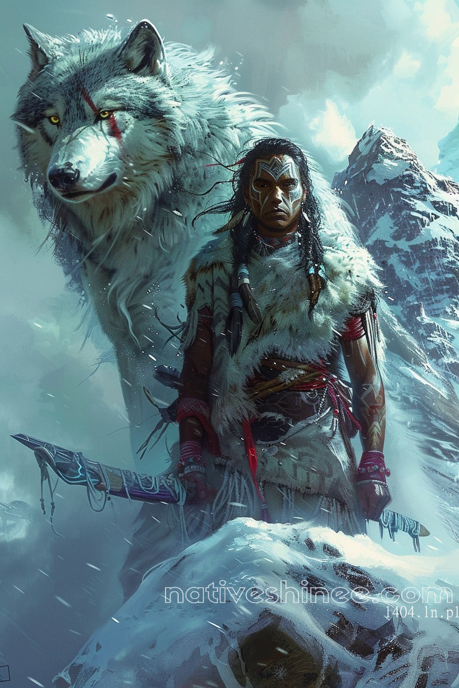 Wolf Spirit Warrior Canvas