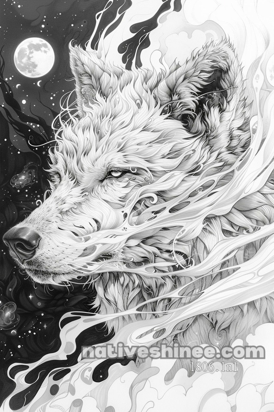 Lunar Wolf Spirit Canvas