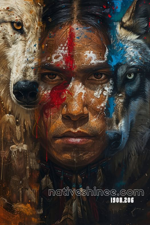 Spirit of the Two Wolves Canvas