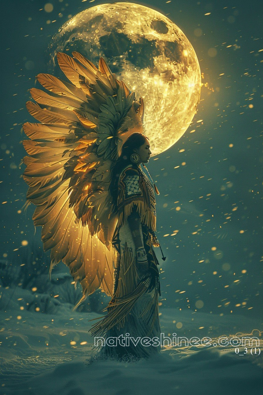 Moonlit Wings of Heritage Native American Canvas