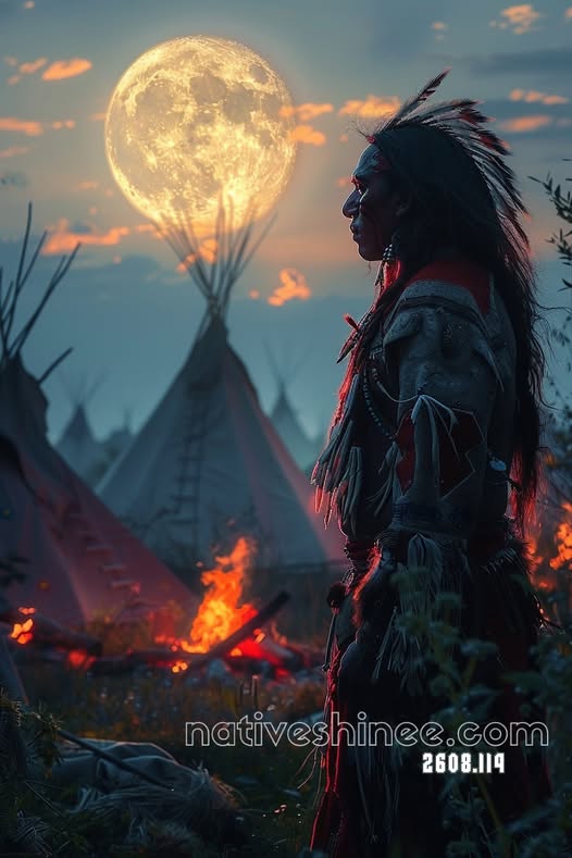 Moonlit Warrior's Vigil Canvas