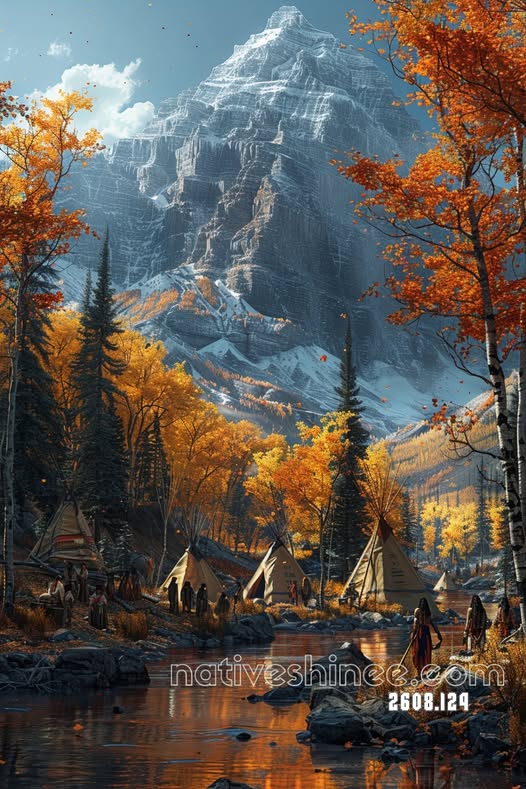Autumn Gathering by the Sacred Mountain Canvas