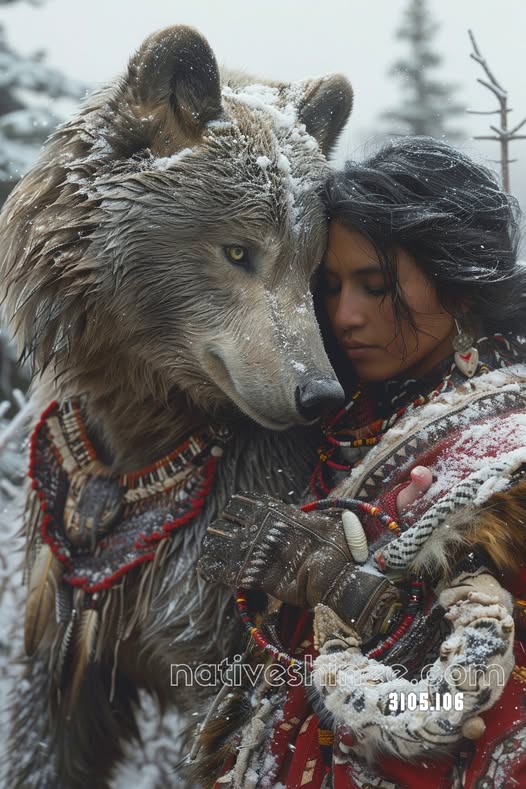 Embrace of the Snow Wolf Canvas