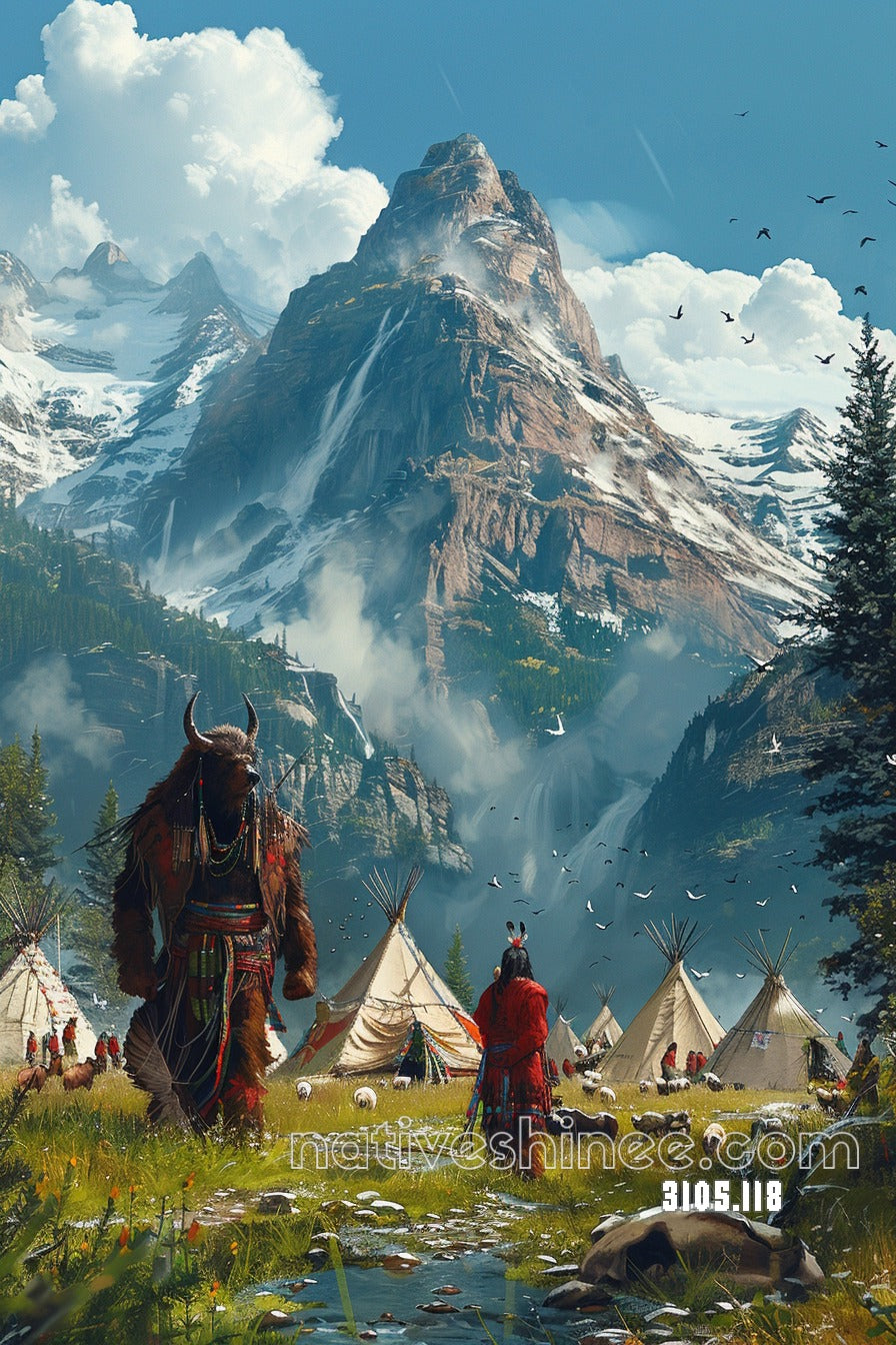 Horned Mountain Guardian Canvas