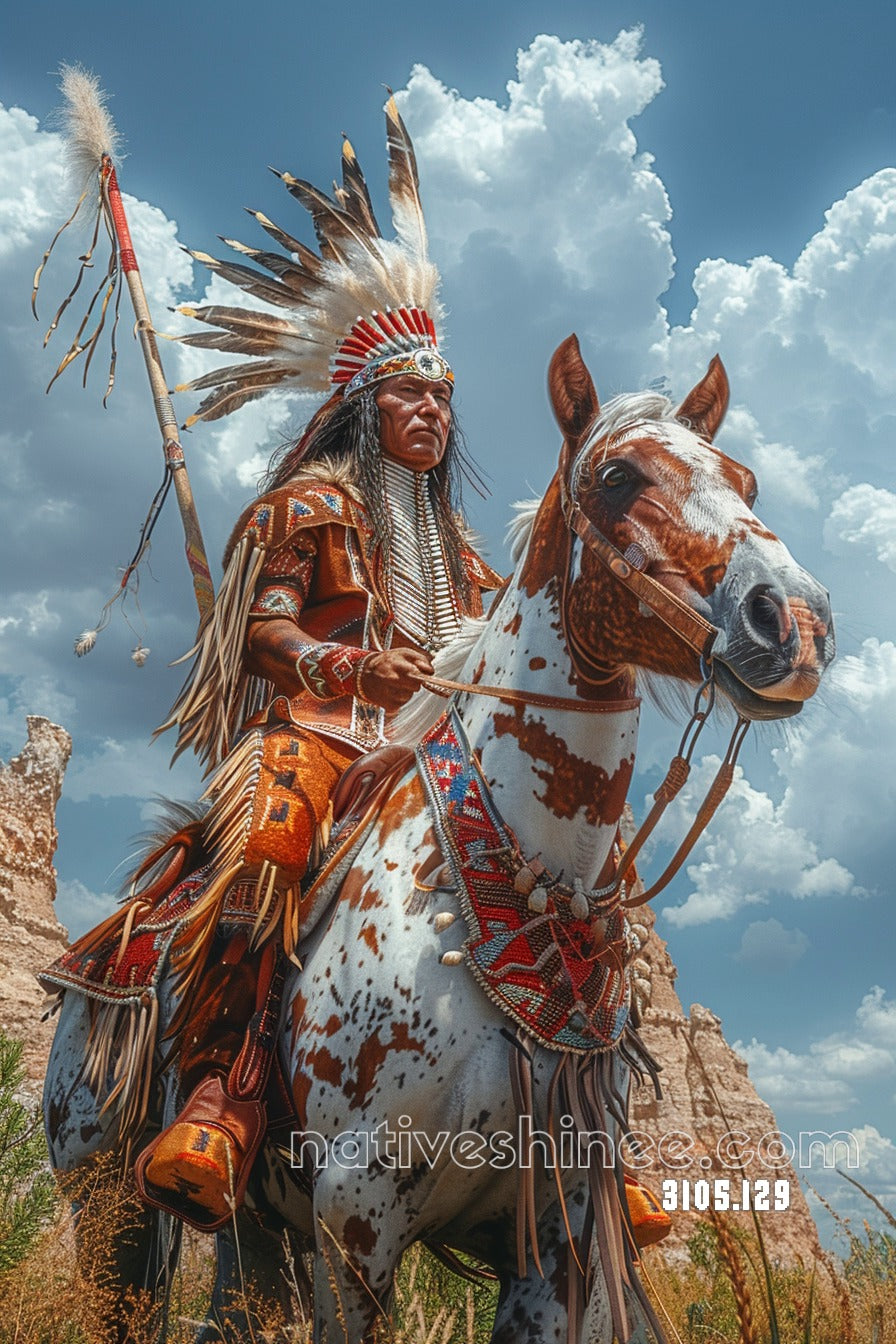 Warrior Under the Sky Canvas