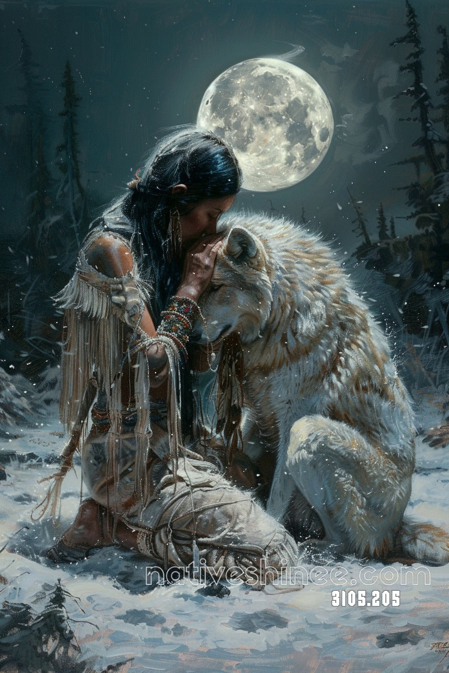 Lunar Wolf Whisper Canvas