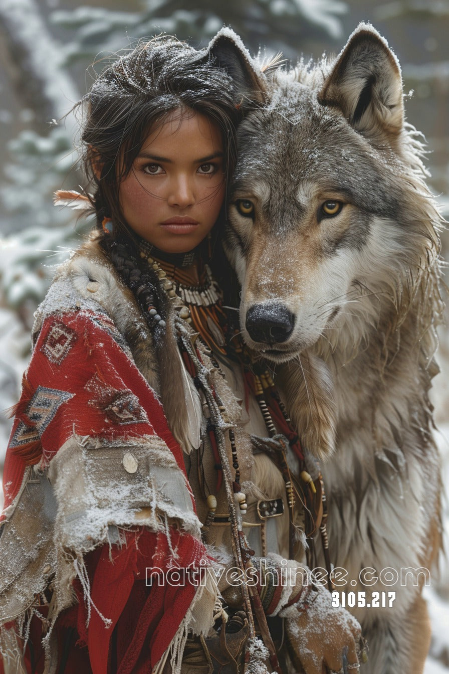 Wolf's Frosted Gaze Canvas