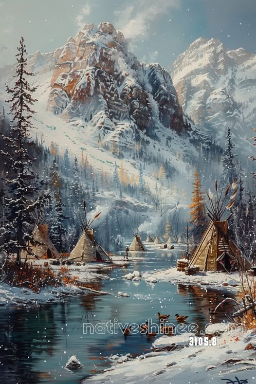 Sentinel of the Snowy Peaks Canvas