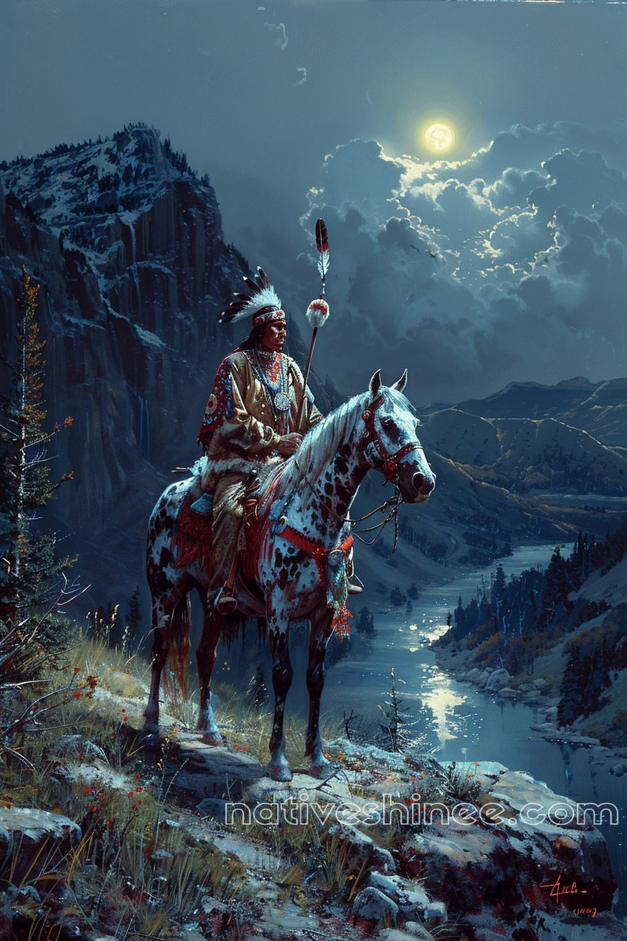 Silence Of The Land Native American Canvas