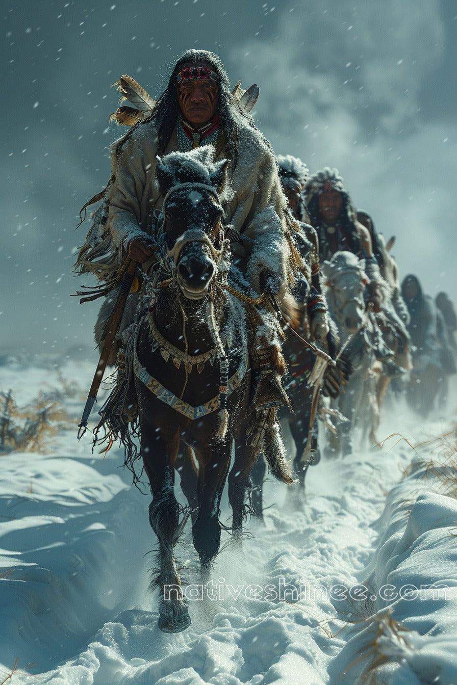 A Legacy Written in Snow: The Trail of Tears Native American Canvas