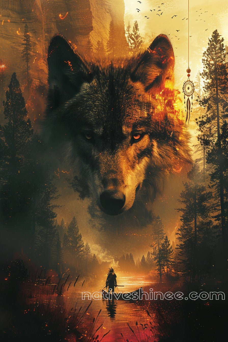 The Wolf Spirit Native American Canvas