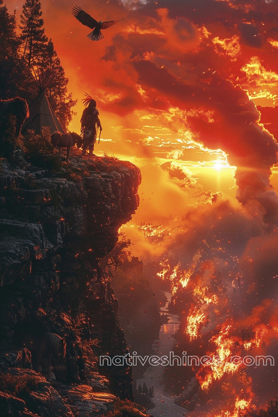 Sky Burns Native American Canvas