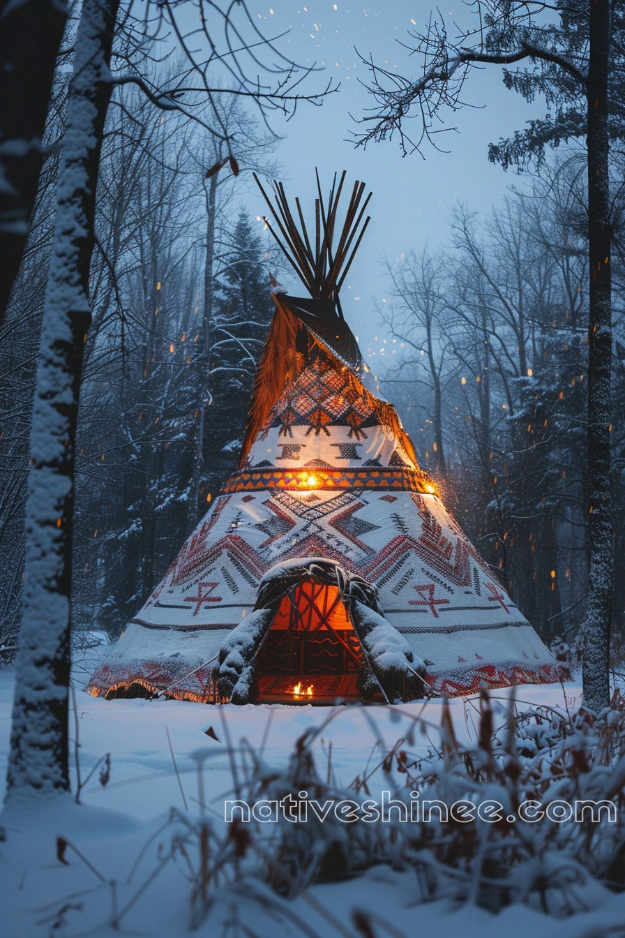 The Warmth Of The Lodge Native American Canvas