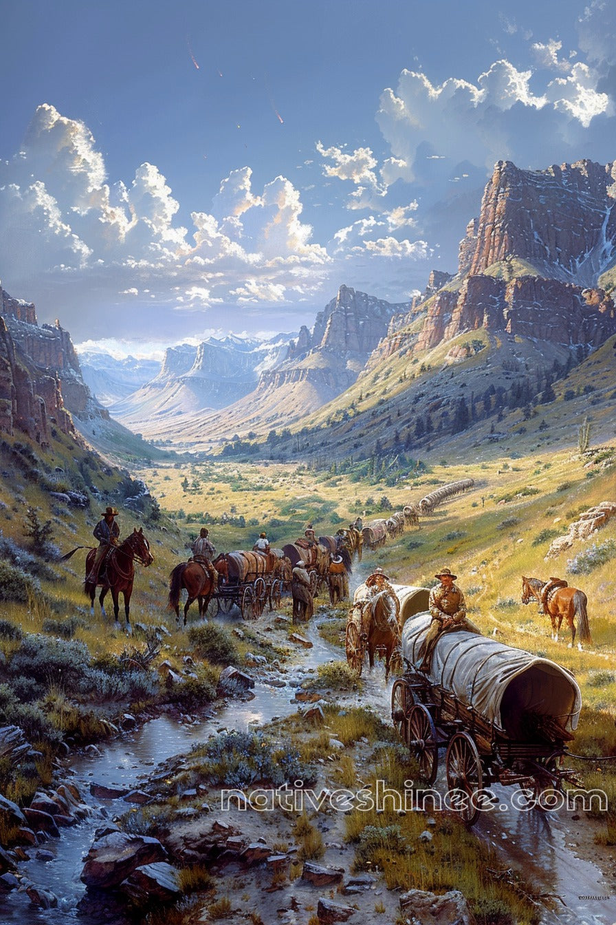 Trailblazers of the Wild West: Native American Canvas