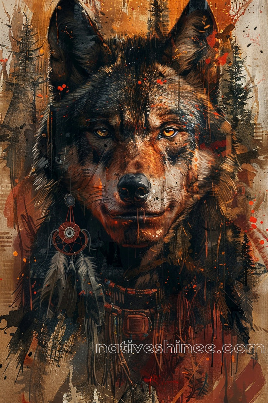 Wolf Spirit of the Wild: Native American Canvas