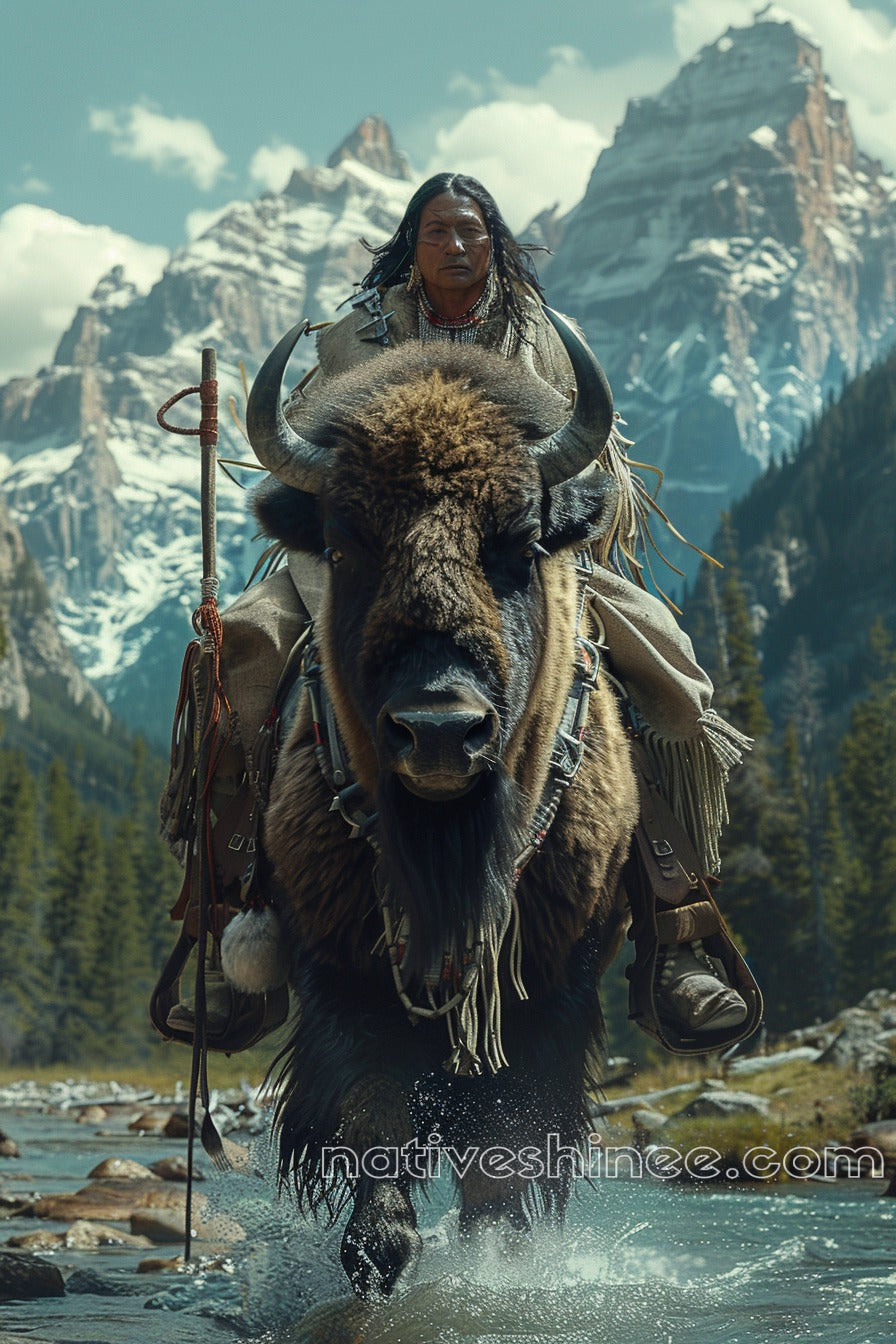 Riders of the Wild: Native American Canvas