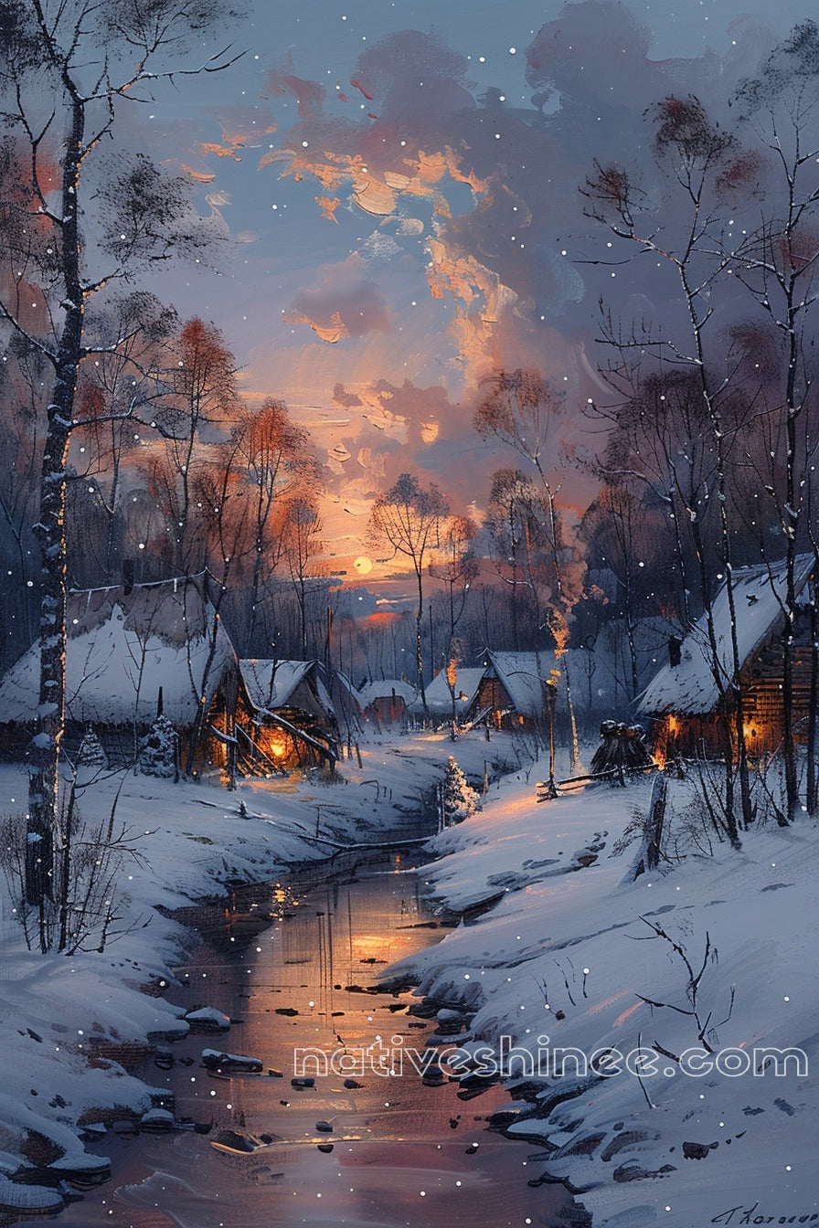 Winter Fires: Native American Canvas