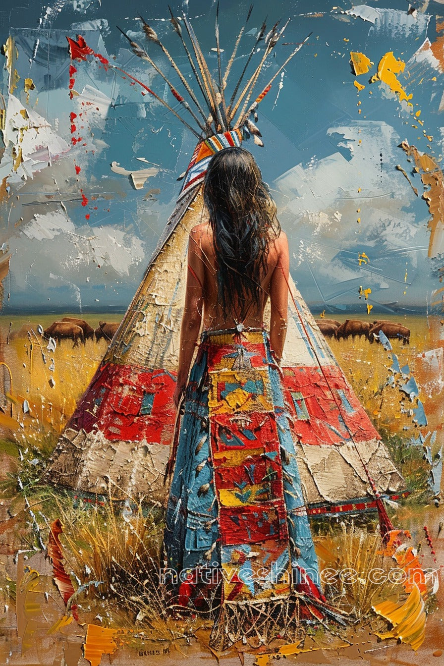 Warrior's View: Native American Canvas