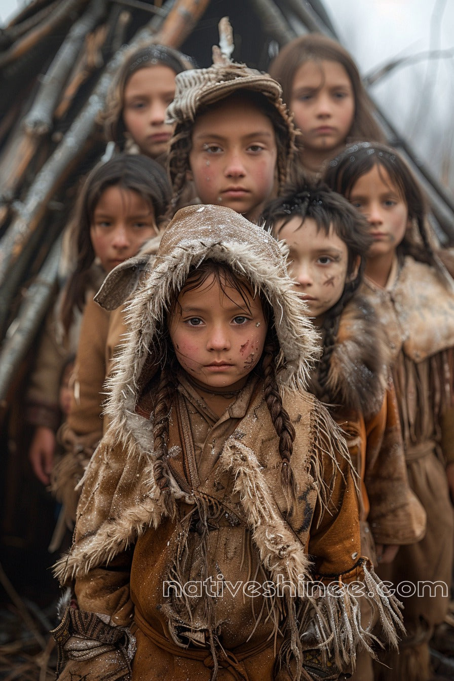 Innocence and Resilience: Native American Canvas