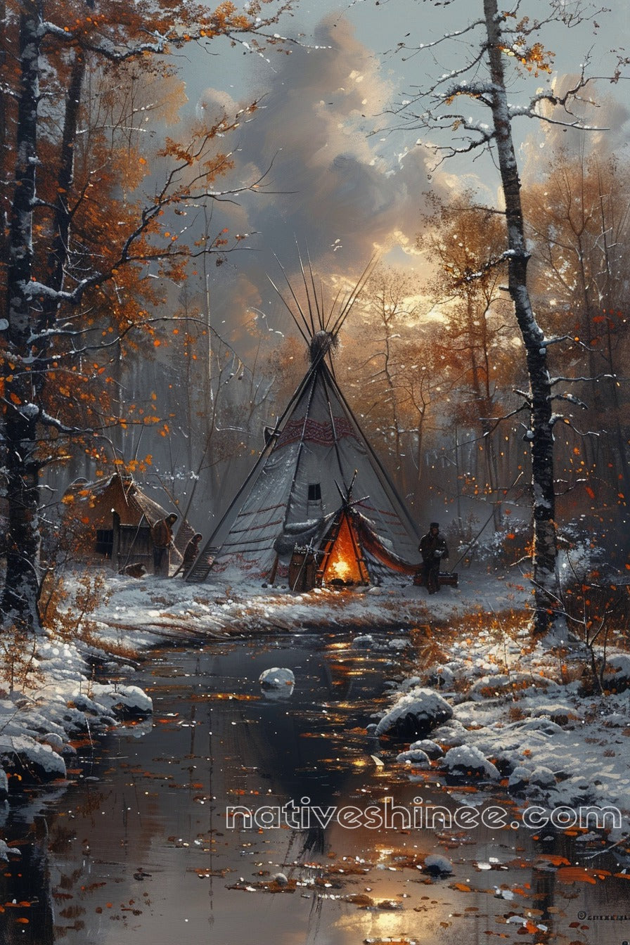 Beneath the Snowy Sky: Native American Canvas