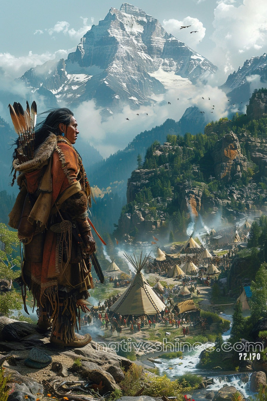 The Mountains Rise Native American Canvas
