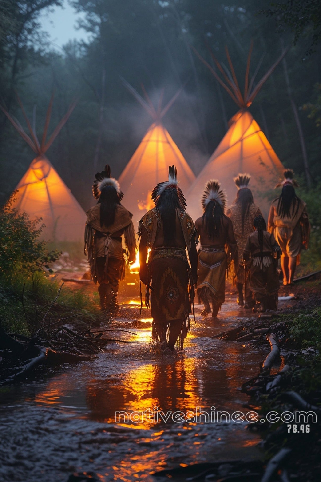 In The Heart Of Darkness Native American Canvas