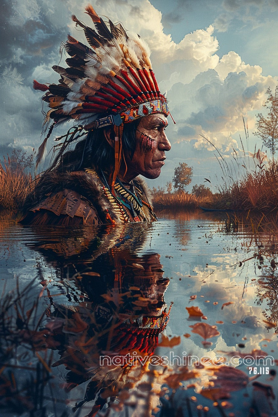 The Strength Of The Warrior Native American Canvas