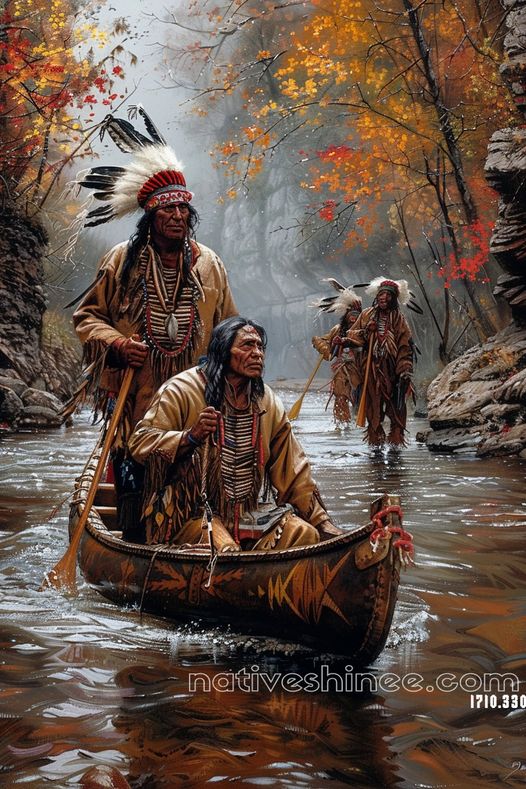 Through Sacred Waters Native American Canvas