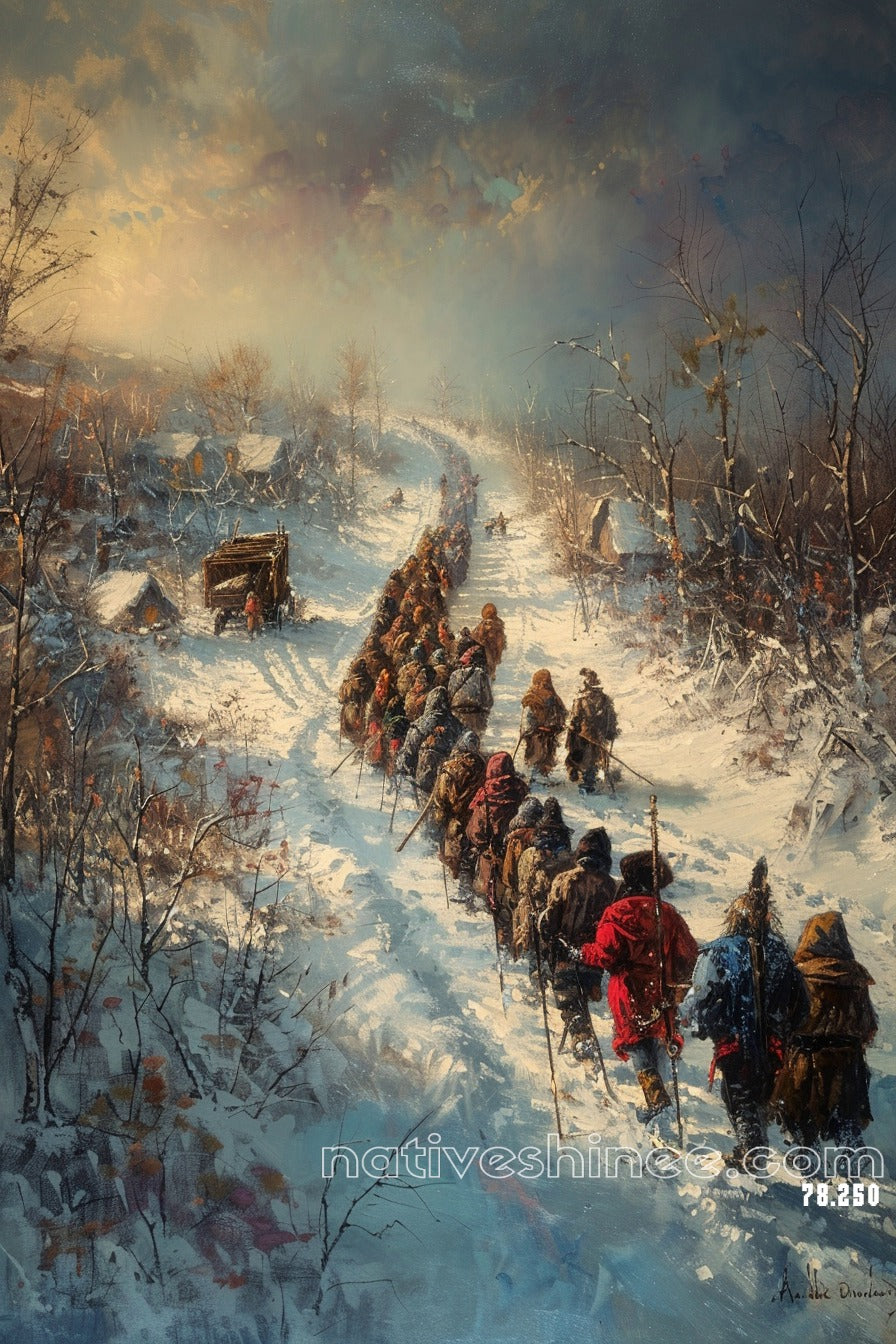 Through The Cold Native American Canvas