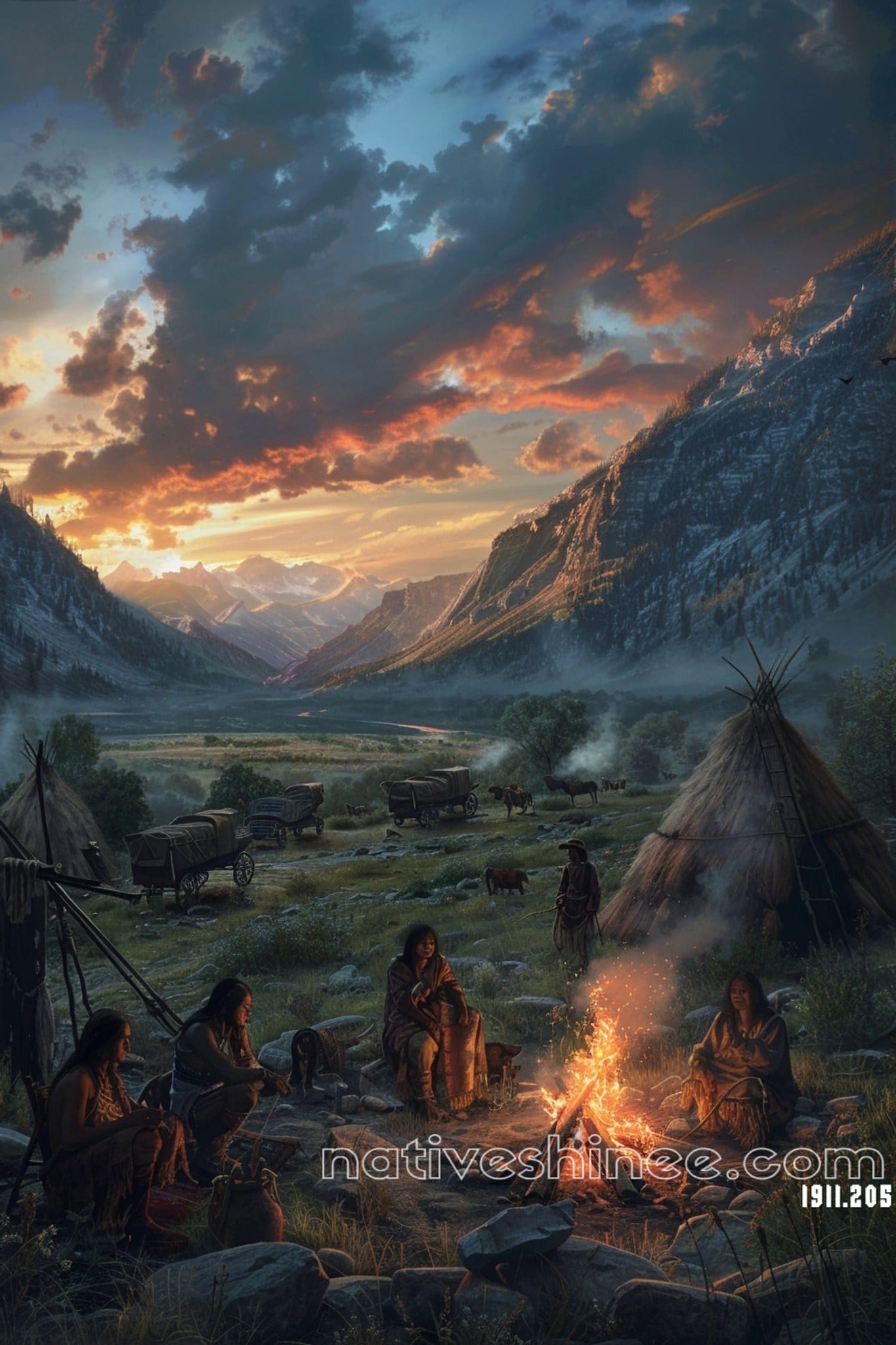 Under The Painted Sky Native American Canvas