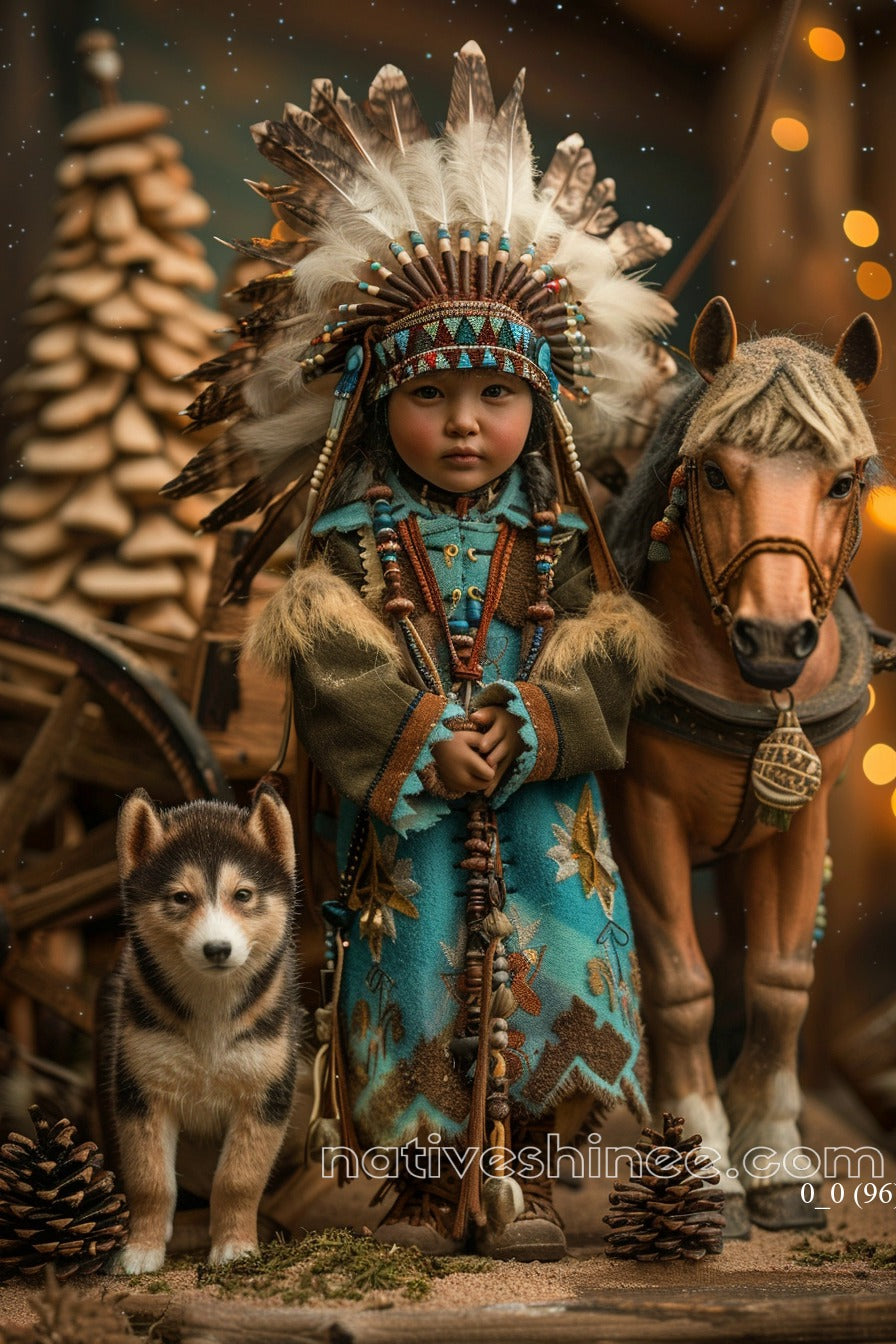 Threads of Childhood Native American Canvas