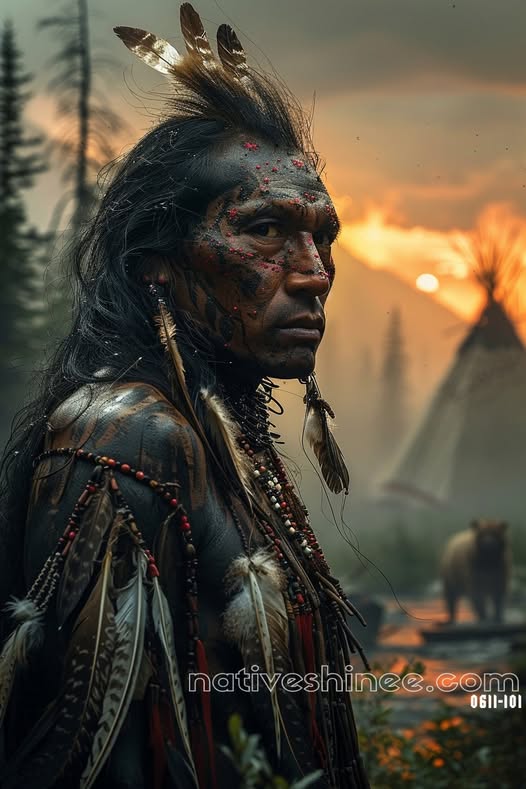 Warrior of Twilight: A Native American Canvas