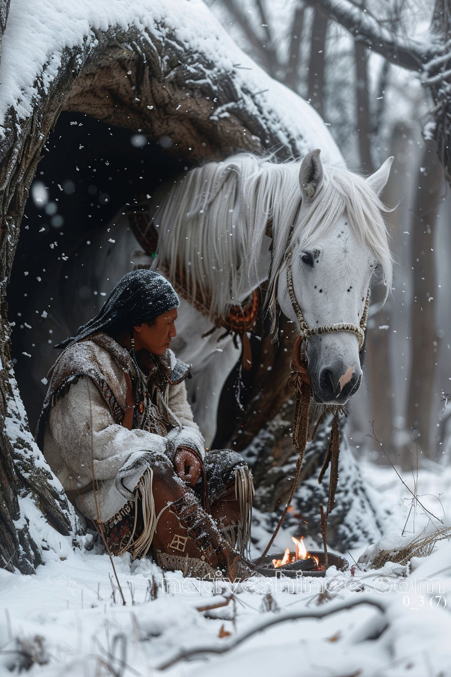 Moments Of Stillness Native American Canvas