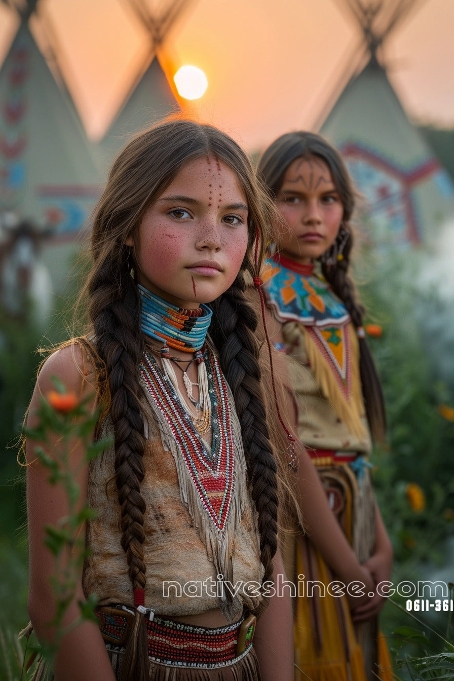 Girls Native American Canvas