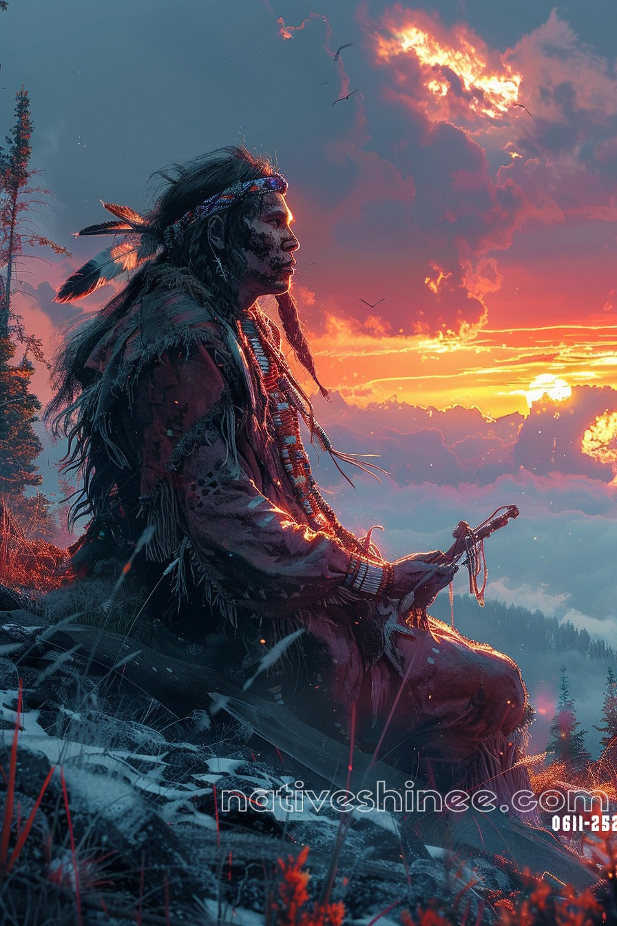 The sun whispers Native American Canvas